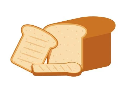 Toast bread slice icon in flat style. Breakfast food vector illustration on.. Stockillustratie