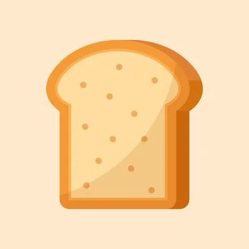 Toast bread slice icon in flat style. Breakfast food vector illustration on.. Stockillustratie