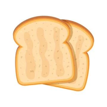 Toast bread slice icon in flat style. Breakfast food vector illustration on.. Stockillustratie