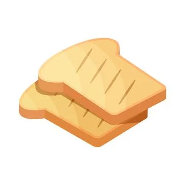 Toast bread slice icon in flat style. Breakfast food vector illustration on.. Stockillustratie
