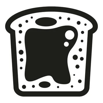 Toast bread slice with jam spread simple icon Illustrazione stock