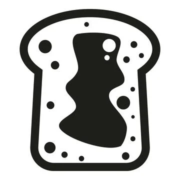 Toast bread slice with jam spread icon Stock Illustration