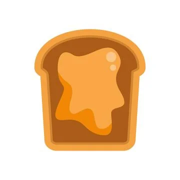 Toast bread slice with peanut butter spreading Illustrazione stock