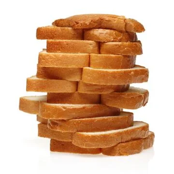Toast bread slices on white background Stock Photos