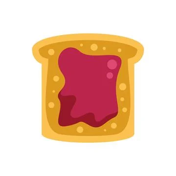 Toast bread with strawberry jam for breakfast Stock Illustration