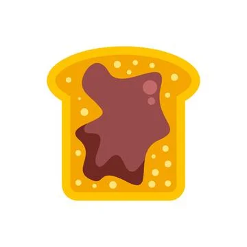 Toast bread with sweet chocolate spread for breakfast Stock Illustration