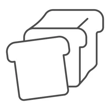 Toast bread thin line icon. Bun vector illustration isolated on white. Bakery Stock Illustration