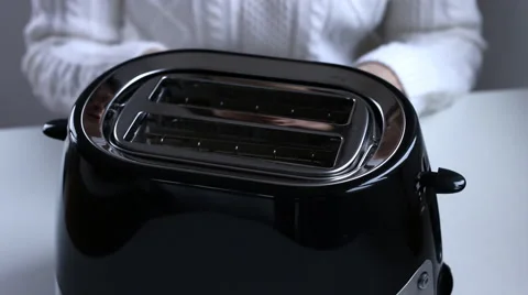 Toast bread in toaster Stock Footage 59827643