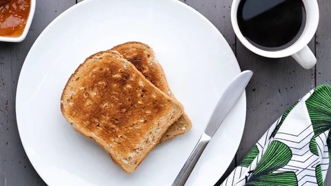 Toast for breakfast Stock Footage 101759420