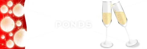 Toast Christmas Happy new year - 3D illustration Stock Illustration