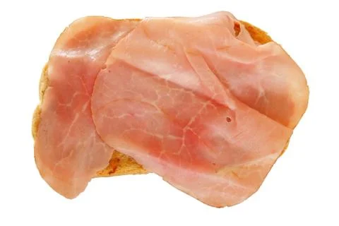 Toast with cooked ham Stock Photos