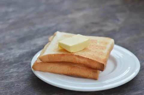Toast on dish 스톡 사진