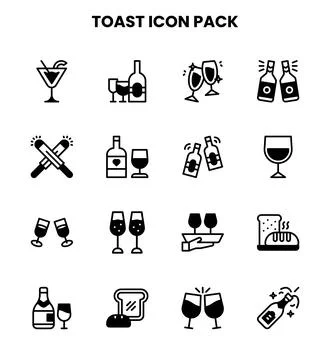Toast DuoTone Bundle Icons Pack 스톡 일러스트