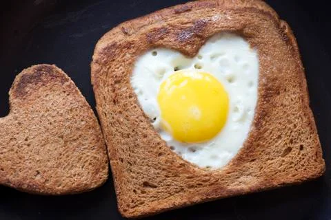 Toast with egg Stock Photos