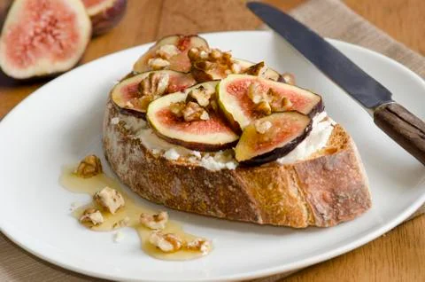 Toast with figs Foto stock