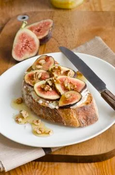 Toast with figs Stock Photos