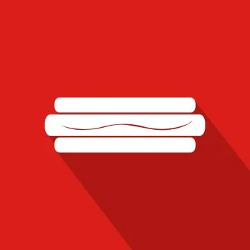 Toast Flat Icon  With Red Background Stock-Illustration