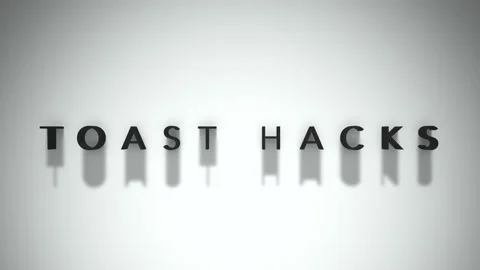 Toast hacks title 3D matte black title on a white backdrop Stock Footage 301837793