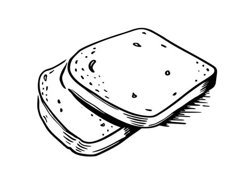 Toast is a hand-drawn bakery element Vector  doodles. For cafe and bakery men Stock Illustration