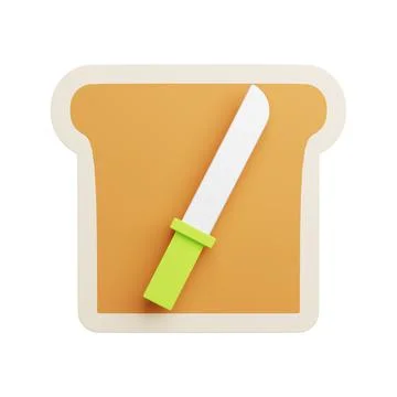 Toast icon. 3d render illustration Illustrazione stock