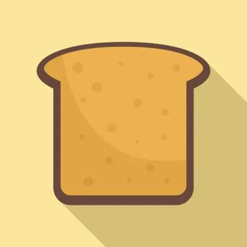 Toast icon, flat style Stock Illustration