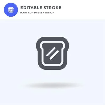 Toast icon vector, filled flat sign, solid pictogram isolated on white, logo  Illustrazione stock