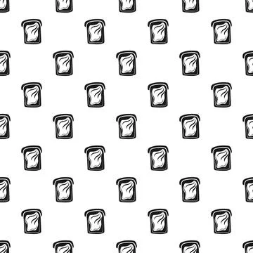 Toast icons seamless pattern for breakfast food background Illustrazione stock