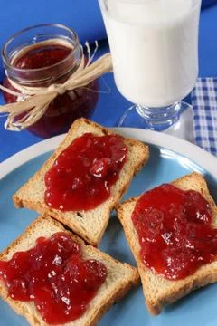 Toast with jam fruit Foto stock