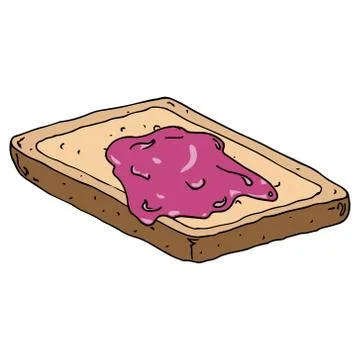 Toast with jam icon. Stock Illustration