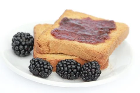 Toast with jam Stock Photos
