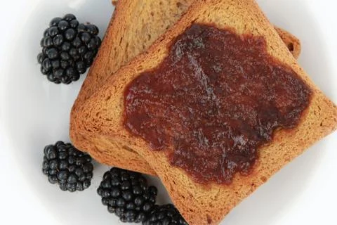 Toast with jam Stock Photos