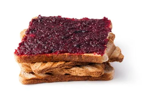 Toast with jam Stock Photos