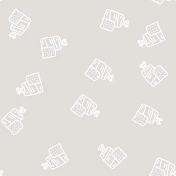 Toast package line vector seamless pattern Illustrazione stock
