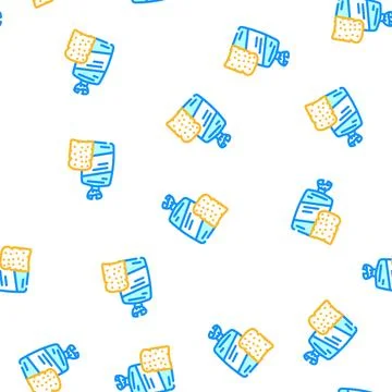 Toast package vector seamless pattern Stock Illustration