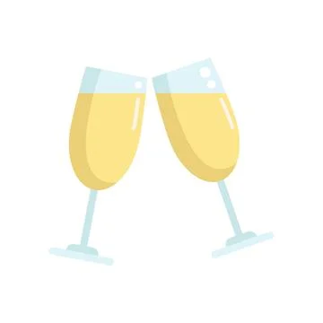 Toast party icon flat vector. Drink cheers Stock Illustration