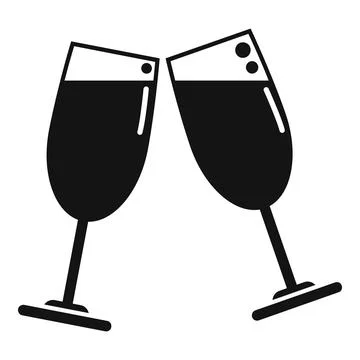 Toast party icon simple vector. Drink cheers Stock Illustration