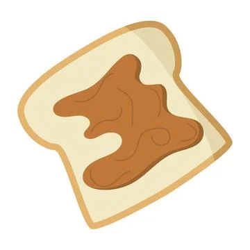 Toast with peanut butter. Vector Stock Illustration