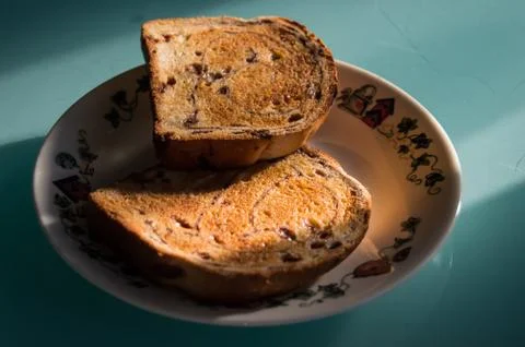 Toast On A Plate Stock Photos