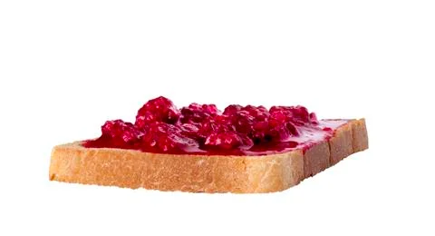 Toast with raspberry jam Stock Photos