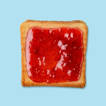 Toast with raspberry jam Stock Photos