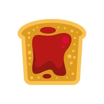 Toast with red jam spread for breakfast 스톡 일러스트