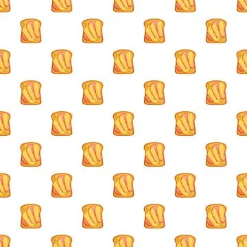 Toast sandwiches pattern with ham and cheese illustration Illustrazione stock