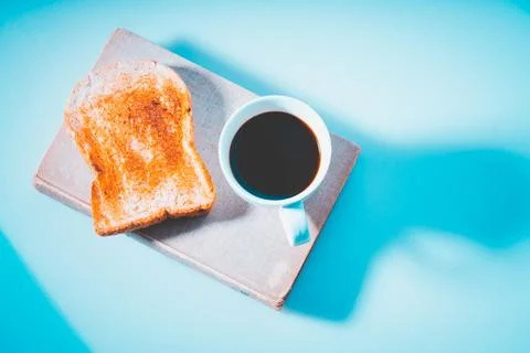 Toast slice with coffee Stock Photos