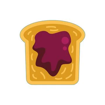 Toast slice with fruit spread vector illustration Stock Illustration