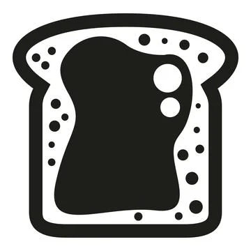 Toast slice with jam spread simple black icon Stock Illustration