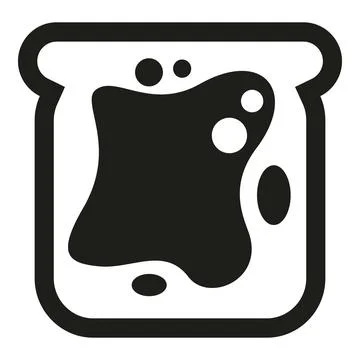 Toast slice spreading jam icon outline Illustrazione stock