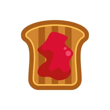 Toast slice with strawberry jam spread icon 스톡 일러스트