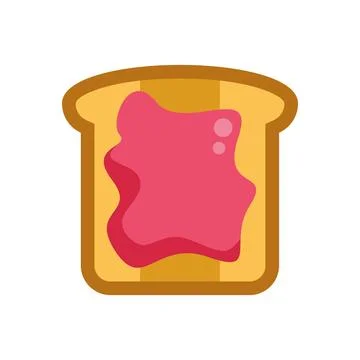 Toast slice with strawberry jam spread for breakfast Illustrazione stock