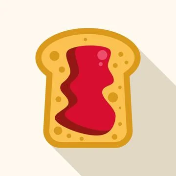 Toast slice with strawberry jam vector illustration Illustrazione stock