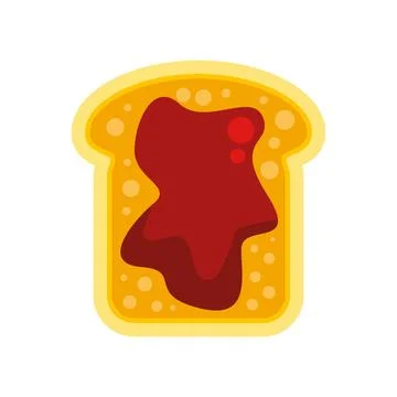 Toast slice with strawberry jam vector illustration icon Illustrazione stock